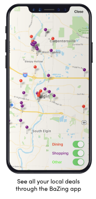 See all your local deals through the BaZing app