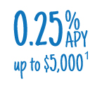0.25%25 APY up to $5,000